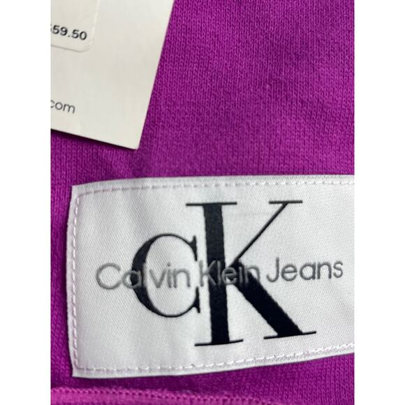 NWT Calvin Klein Jeans Cropped Fleece Hoodie Size Large - Picture 5 of 7